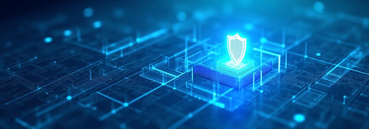 Conceptual visualization of digital privacy and secure architectural data protection