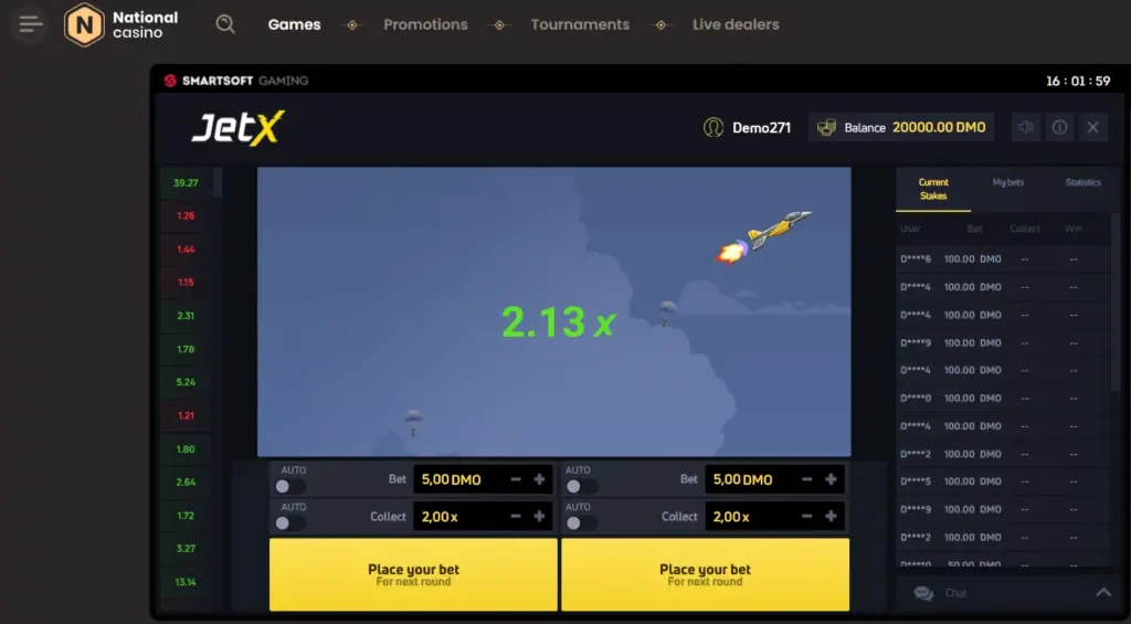 National Casino JetX Slot Online